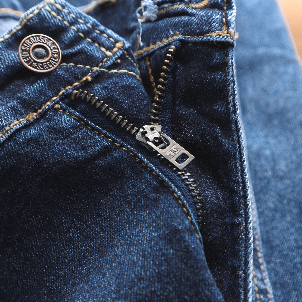 Quần jean, quần bò nam LV dáng ôm màu xanh đậm wash basic QJ186 | Hẻm Store | BigBuy360 - bigbuy360.vn