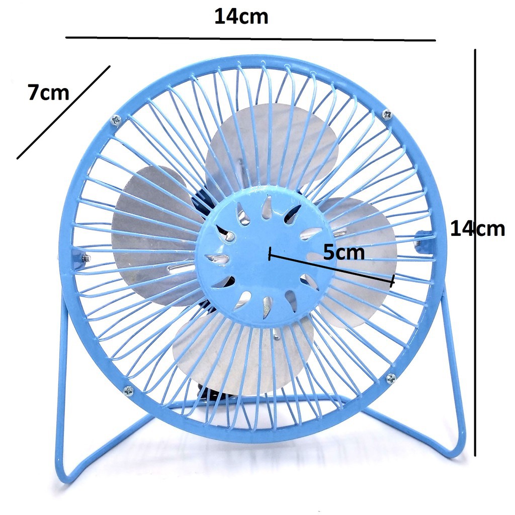 Quạt USB lồng sắt mini fan size 14 - 20 cm GIAO MÀU NGẪU NHIÊN