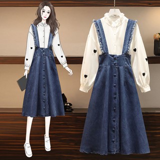 Đầm Denim Dáng Suông Thời Trang Mùa Thu 2020 Cho Nữ