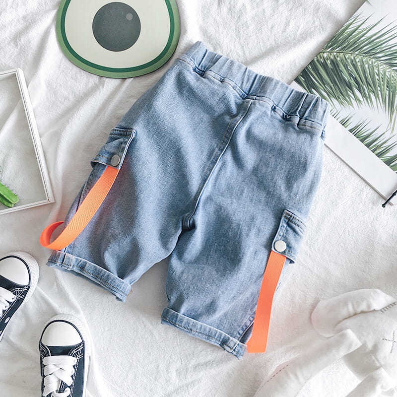 Quần short denim ống rộng thời trang mùa hè năng động cho bé trai