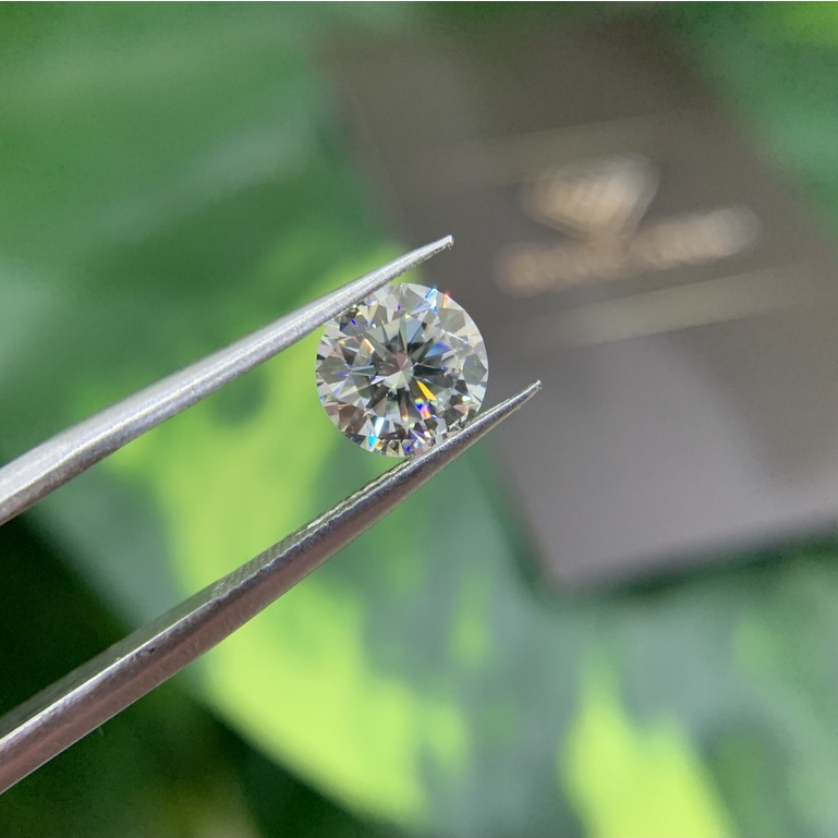 Kim cương nhân tạo Mỹ  Moissanite , giác cắt tròn chuẩn Kim cương