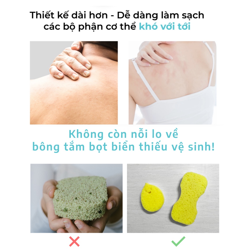 Bông Tắm Bọt Biển Daily Aqua - làm sạch da, tẩy tế bào chết