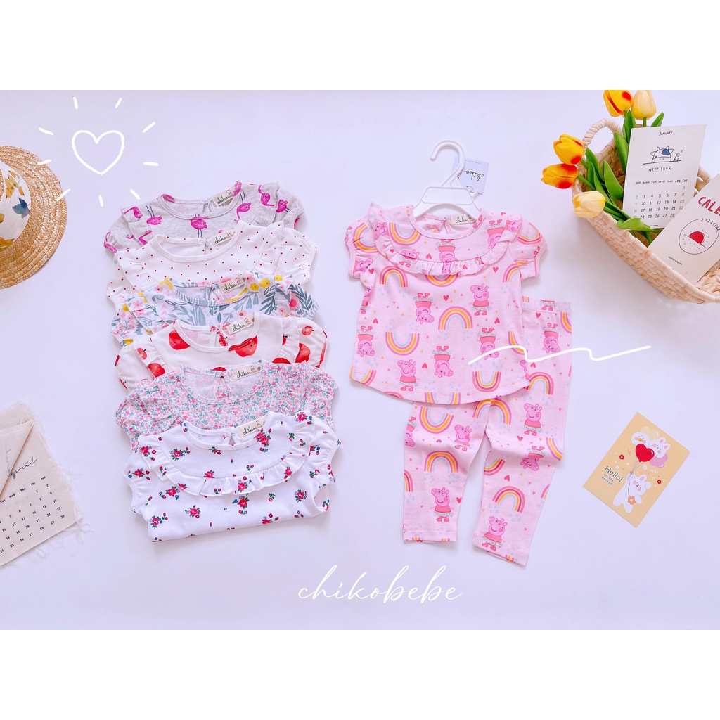 Bộ quần áo cho bé gái tay ngắn quần dài Miwoo 8-18kg chất thun đồ bộ bé gái - SGMF