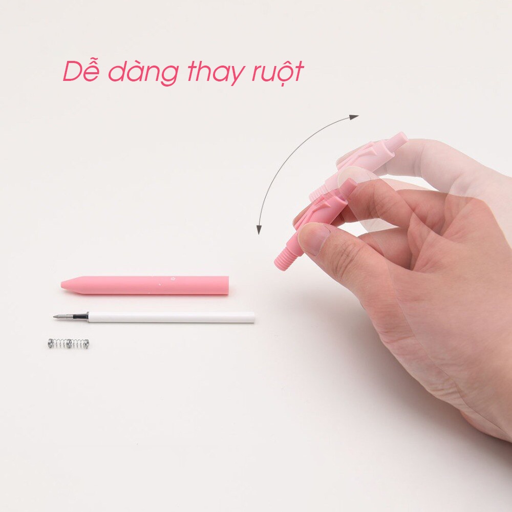 [Hỏa Tốc HCM] Bộ 6 Bút Gel Mực Đen KACO ALPHA Chữ SAKURA - 0.5mm