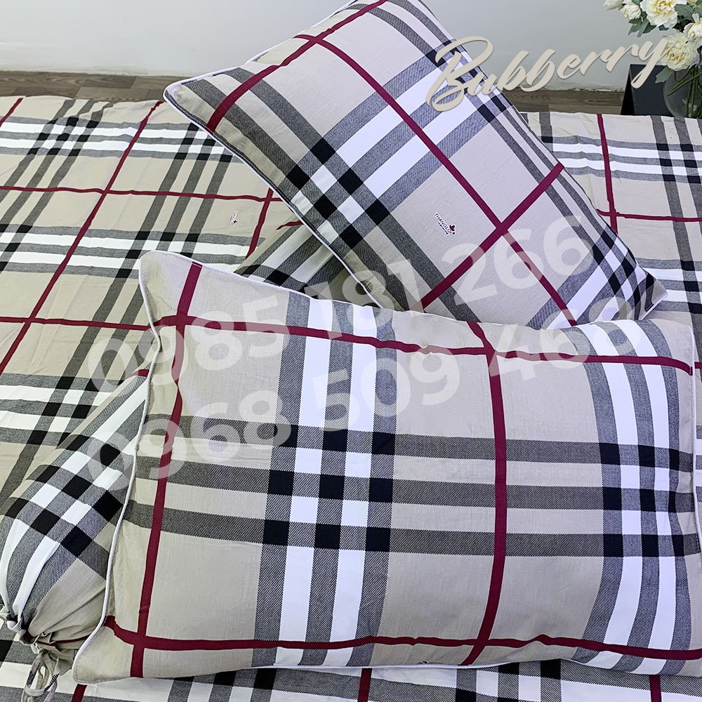 [Ảnh Thật] Burberry - Bộ Drap Cotton 4 món Thắng Lợi Chính Hãng (Ga Nệm, Áo Gối)