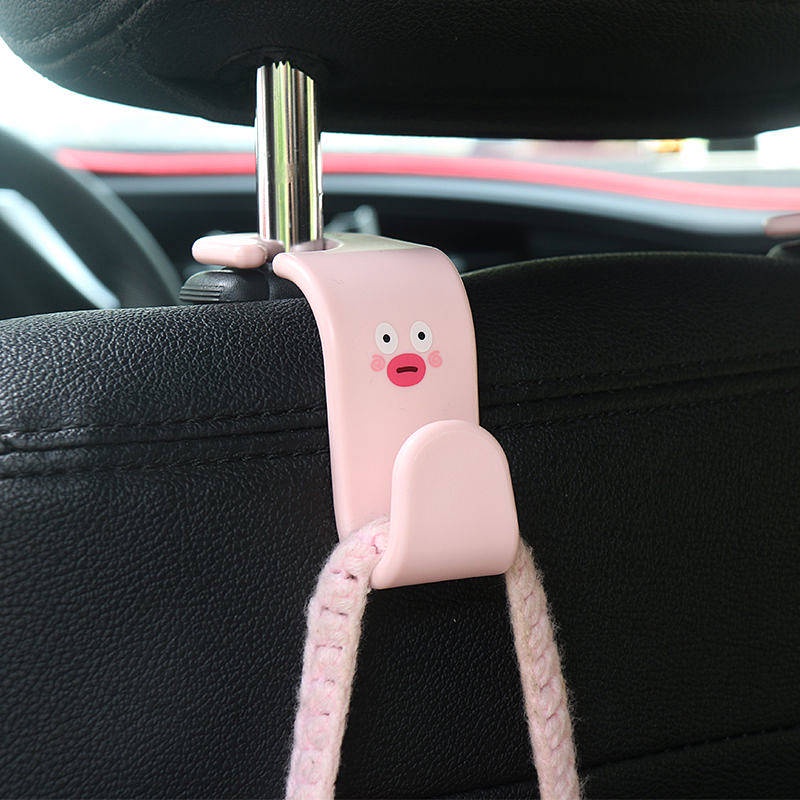 Car Seat Back Hook Cute Cartoon Multifunctional Back Invisible Storage Creative Small Hook Car Interior Supplies Complete Collection Aqhe