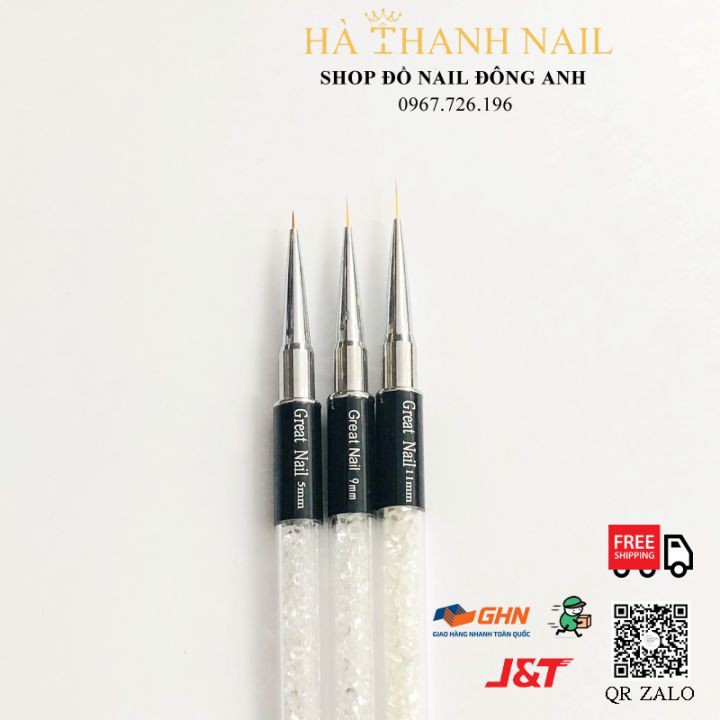 Cọ Nét Cán Đá Cao Cấp B281 Có 3 Sizes 6mm , 9mm , 12mm , Cọ Vẽ Nail Chuyên Dụng Lông Mềm Mượt