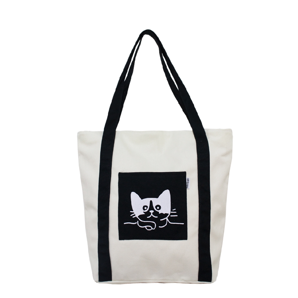 Túi Vải Đeo Vai Tote Bag XinhStore Hình Mèo Cao Cấp