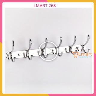 Mắc đôi inox 304 treo quần áo inox304 cao cấp( 12 móc) Lmart