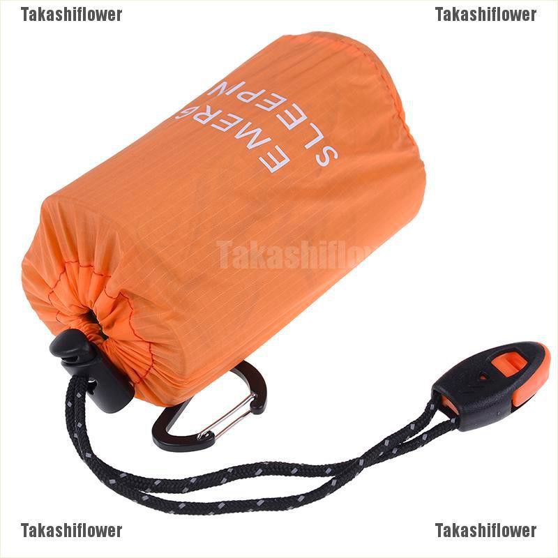 Túi ngủ khẩn cấp có dây rút không thấm nước thiết kế có còi cho đi dã ngoại