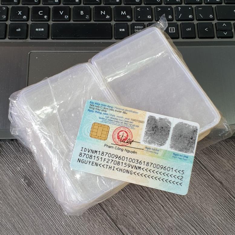 Combo 200 Vỏ bọc căn cước công dân, thẻ tín dụng trong suốt có nắp bảo vệ thẻ, chống xước chip CCCD - ATM,