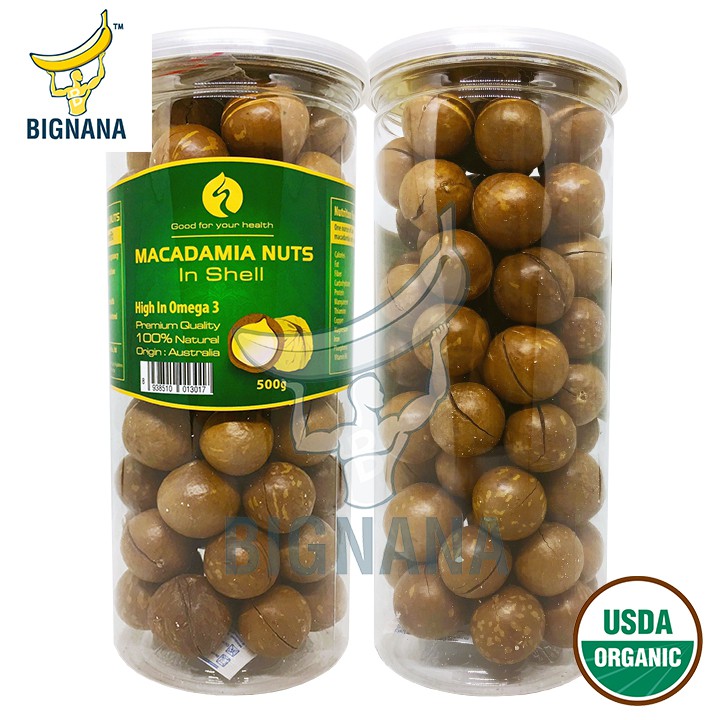 Hạt Macca Úc Cao Cấp Nứt Vỏ Hộp 500gr, Tặng Kèm Đồ Tách Vỏ, Mắc Ca Khứa Vỏ Bảo Vệ Tim Mạch