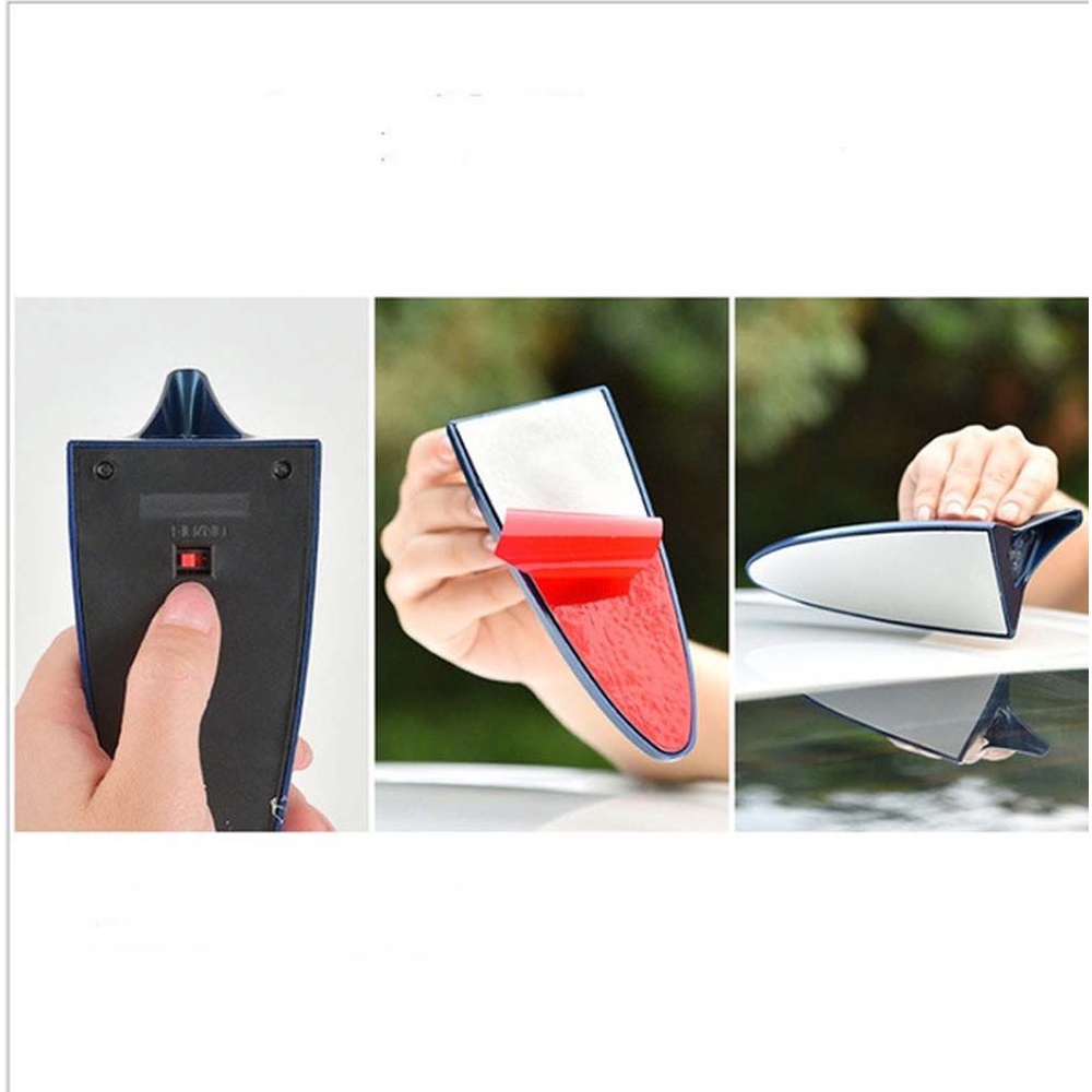 Anten vây cá mập có đèn LED cảnh báo an toàn trang trí xe hơi chống tĩnh điện sử dụng năng lượng mặt trời thông dụng