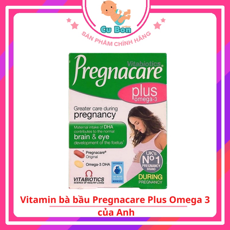 Vitamin bà bầu Pregnacare Plus Omega 3 của Anh 56 viên cung cấp dưỡng chất cần thiết cho phụ nữ mang thai