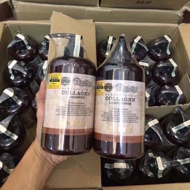 [HÀNG CHÍNH HÃNG] Dầu Gội Xả Collagen Mefaso Phục hồi tóc mềm mượt 850mlx2