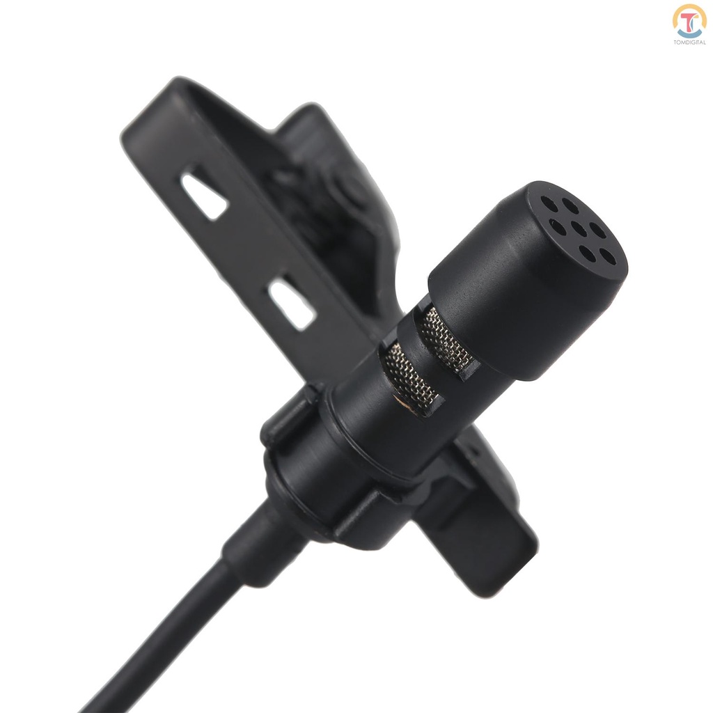 3.5mm Mini Collar Microphone 1.5m Wires Clip Lapel Microphone High Sensitivity Mic with Storage Bag Audio Adapter Cable for Smart Phone Laptop PC