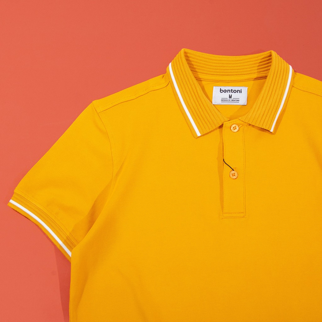 Áo ngắn tay có cổ Bentoni - Gentle Polo AOVABEN158 (Vàng viền trắng - FS) | BigBuy360 - bigbuy360.vn