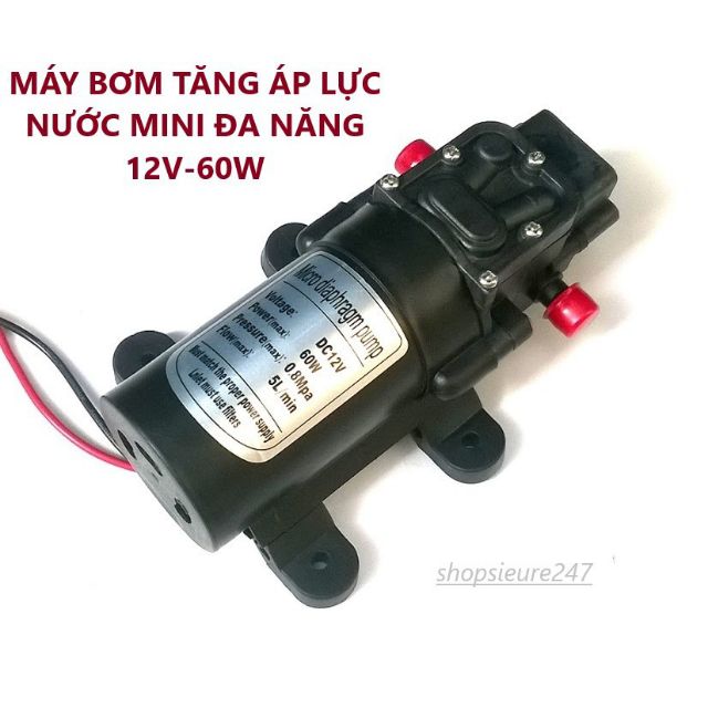 MÁY BƠM MINI 12V 60W TĂNG ÁP LỰC NƯỚC