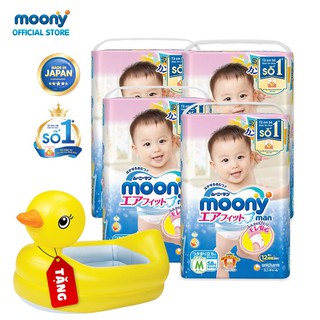 [HẢI PHÒNG]Combo 4 Tã - Bỉm Quần/Dán Moony NB90/S84/M64/L54/M58/L44/XL38/XXL26 - Tặng phao bơi