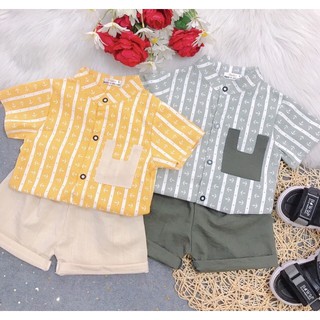 Set sơ mi đũi tai thỏ, chất đũi mềm cho bé V9 Thời trang cho bé Namkidshop