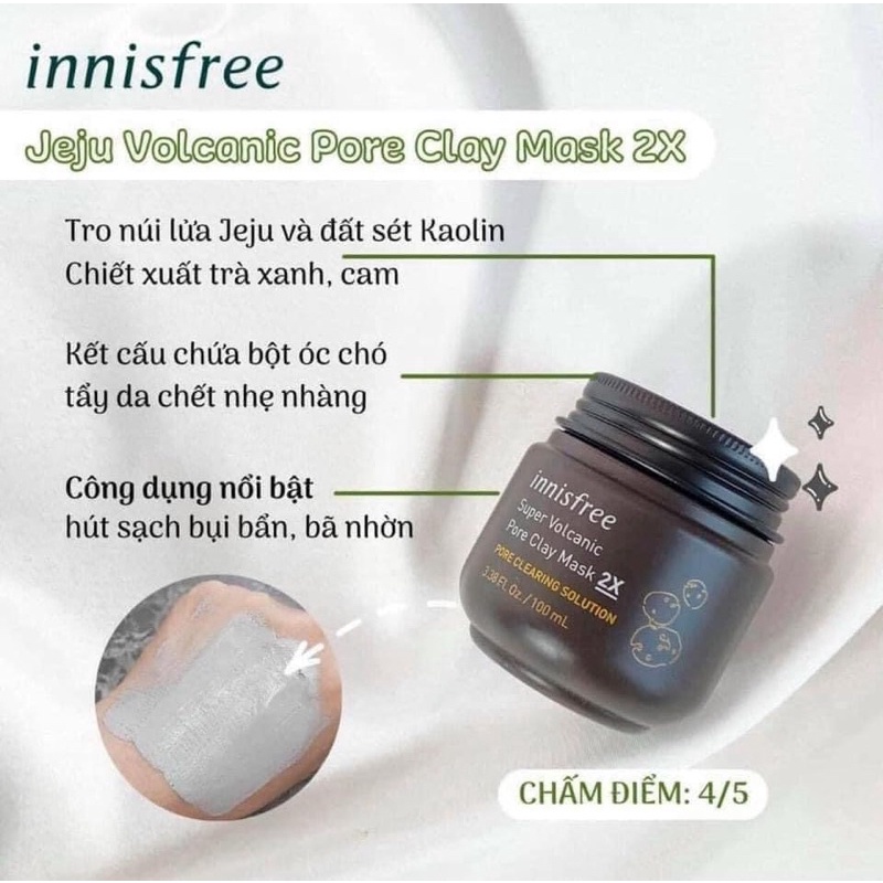 Mặt nạ đất sét 𝑰𝒏𝒏𝒊𝒔𝒇𝒓𝒆𝒆 𝑱𝒆𝒋𝒖 𝑽𝒐𝒍𝒄𝒂𝒏𝒊𝒄 𝑷𝒐𝒓𝒆 𝑪𝒍𝒂𝒚 𝑴𝒂𝒔𝒌 2X
