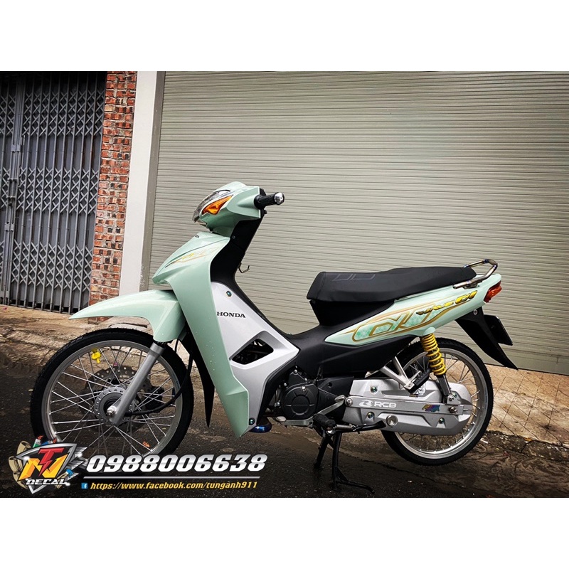 Tem rời xe wave alpha xanh cốm ghép crom