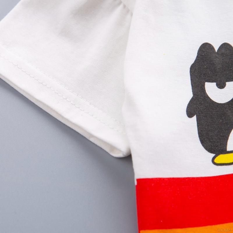 Bộ áo thun in họa tiết hoạt hình và quần đùi cho bé trai