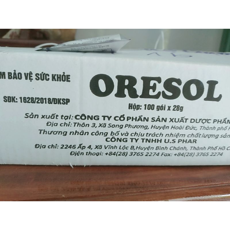 DUNG DỊCH BÙ NƯỚC ĐIỆN GIẢI ORESOL