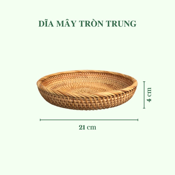 Dĩa mây đựng đồ - Dĩa mây guột decor trang trí - Rattan Plate