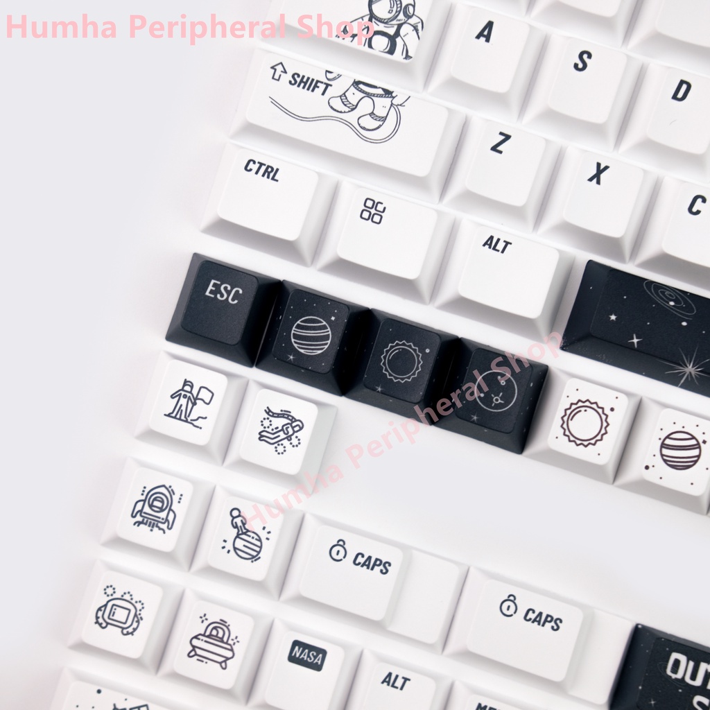 Bàn Phím Cơ 145 Phím Bằng Nhựa PBT In Hình Phi Hành Gia Xinh Xắn