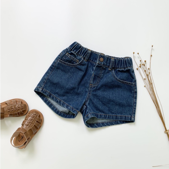 Quần short jean đậm basic cho bé Q662