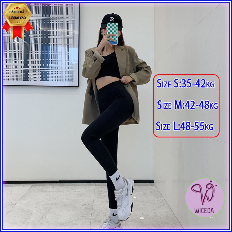 Quần legging dài nữ nâng mông ôm cạp cao đẹp , quần legging thun dày dặn giữ nhiệt Wiceda LG351