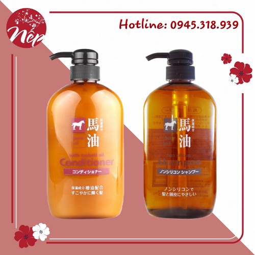 DẦU GỘI-XẢ MỠ NGỰA NHẬT BẢN 600 ML