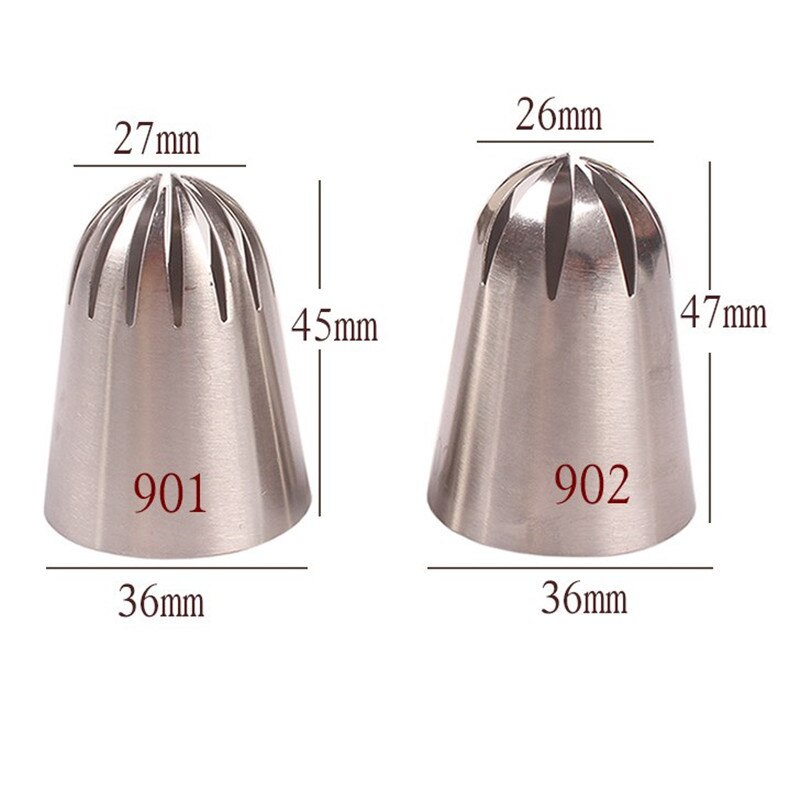 Đui bắt kem Sò/ Piping Nozzles cỡ lớn bằng nhôm đúc 901 902 903 904 trang trí cupcake, bánh kem
