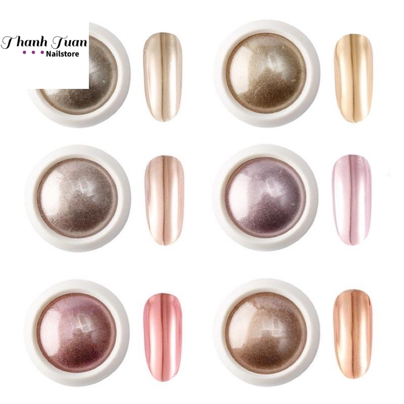 Set 6 hũ bột tráng gương chuyên dụng cho thợ làm móng(phụ kiện nail)  - Phụ kiện đồ nail
