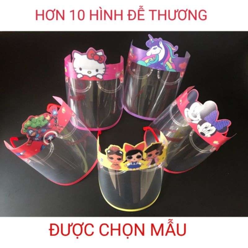 Kính Bảo vệ che mặt chống dịch cho bé . Face shield kid Chống giọt bắn bảo vệ sức khỏe che mắt, mũi, miệng