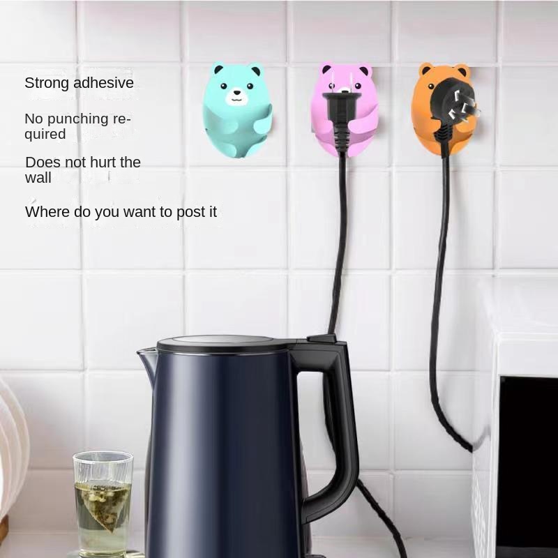 Móc Treo Phích Cắm Dán Tường Đa Năng Hình Gấu Hoạt Hình Kiểu Hàn Quốc