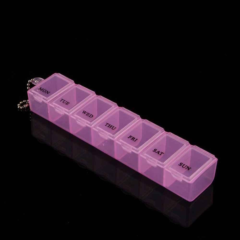 Hộp Đựng Thuốc 7 Ngày Bằng Nhựa Màu Sắc Ngẫu Nhiên Nhỏ Gọn Ốp