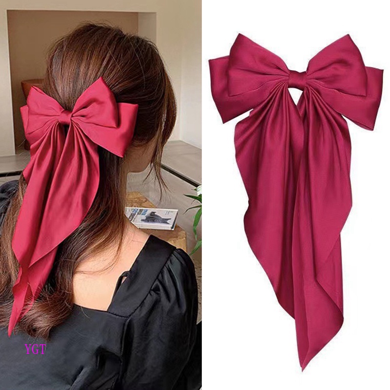 Ygt Kẹp Tóc Thắt Nơ Lưới Phong Cách Hàn Quốc Cho Nữ