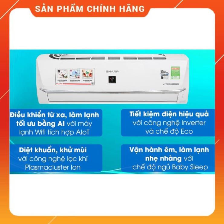 [ Free công lắp đặt ] Điều hoà Sharp J-Tech Inverter, Có Plasmacluster ion, Kết nối SmartPhone AH-XP10WHW, AH-XP13WHW