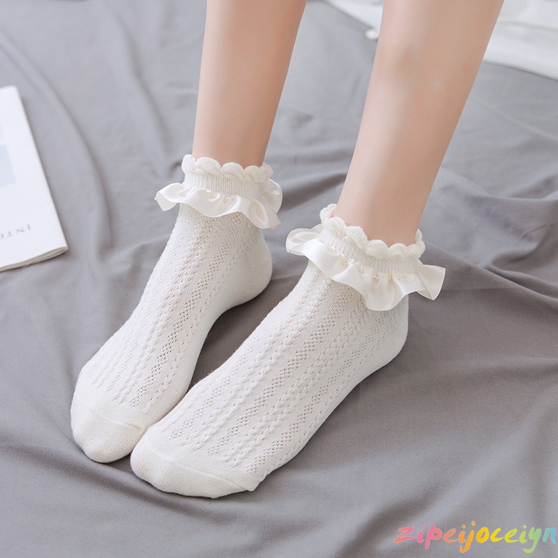Vớ Ren Trắng Mềm Mại Phong Cách lolita Nhật Bản Đáng Yêu Cho Nữ