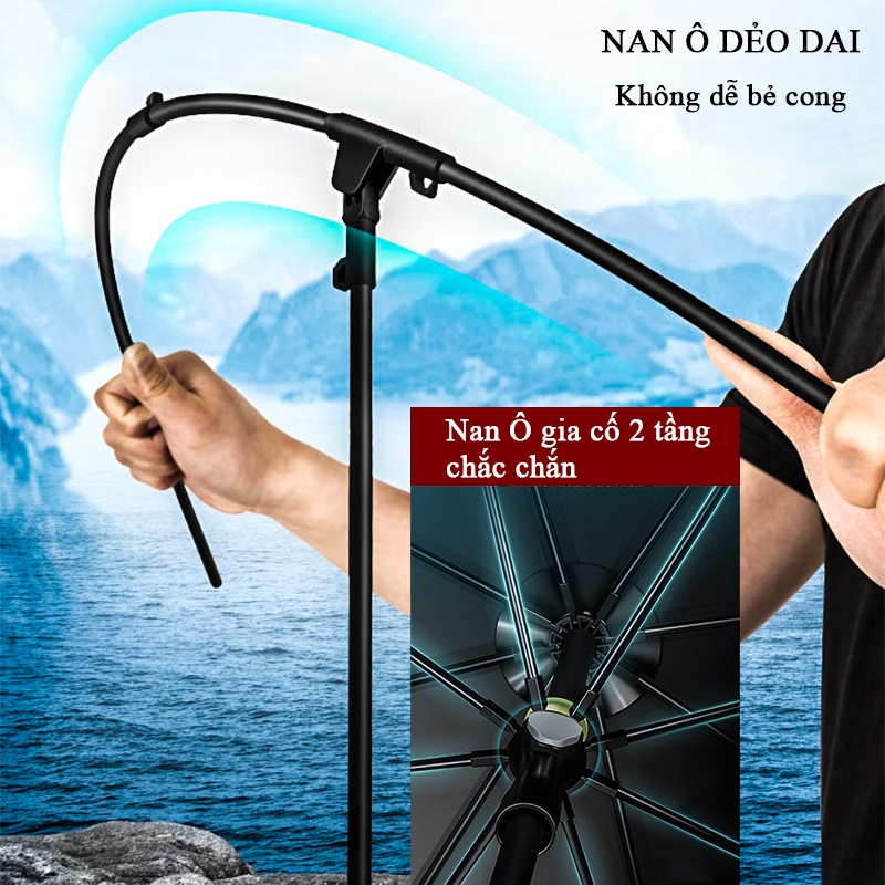 Ô Câu Cá Rice Fishing - Ô Dù Dã Ngoại Phủ 5 Lớp  VINYL MATERIAL UPF 50+ Cách Nhiệt Chống Nắng, Chống Thấm Cực Tốt KK-44