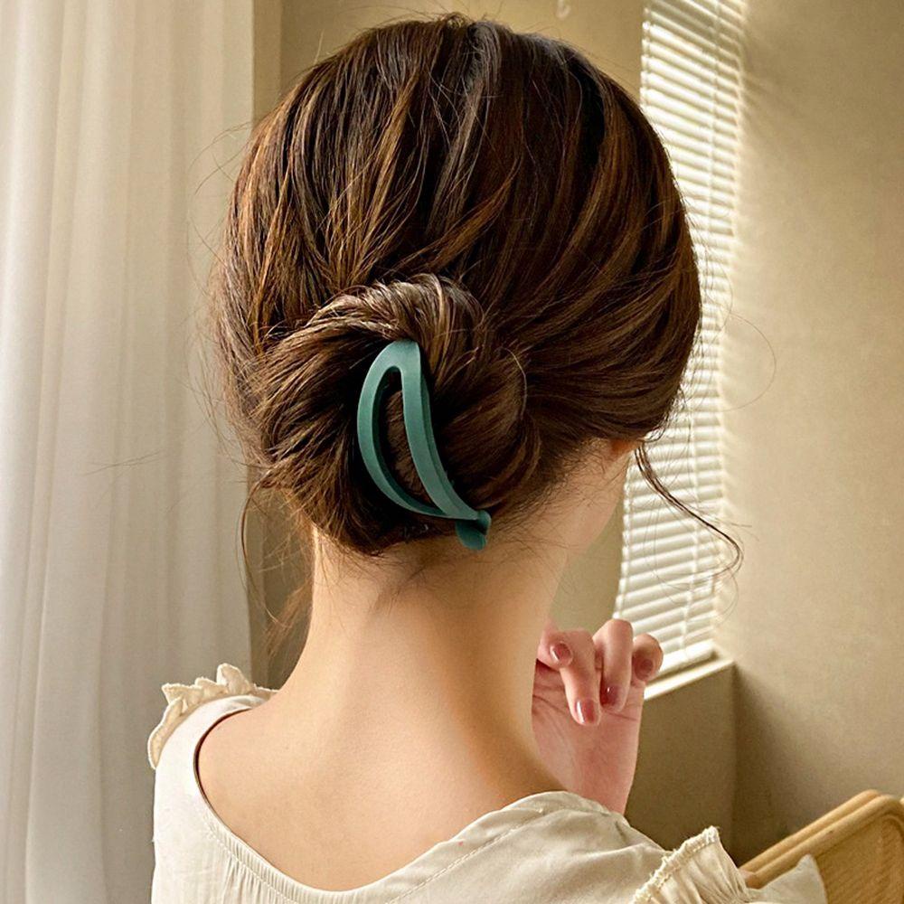 Kẹp Tóc Đuôi Ngựa Hình Oval Rỗng Phong Cách Retro Hàn Quốc Cho Nữ