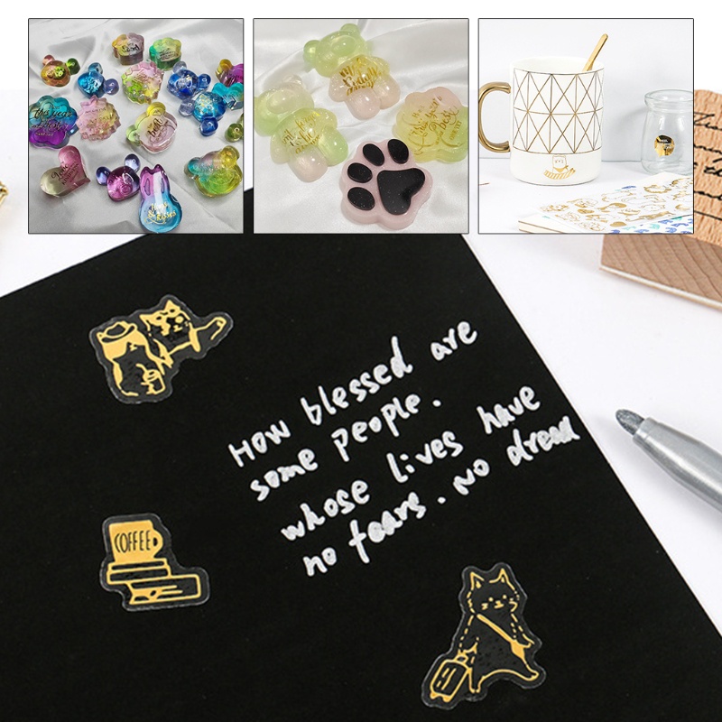 Set 6 tấm sticker epoxy resin uv hình mèo dễ thương làm đồ trang sức diy