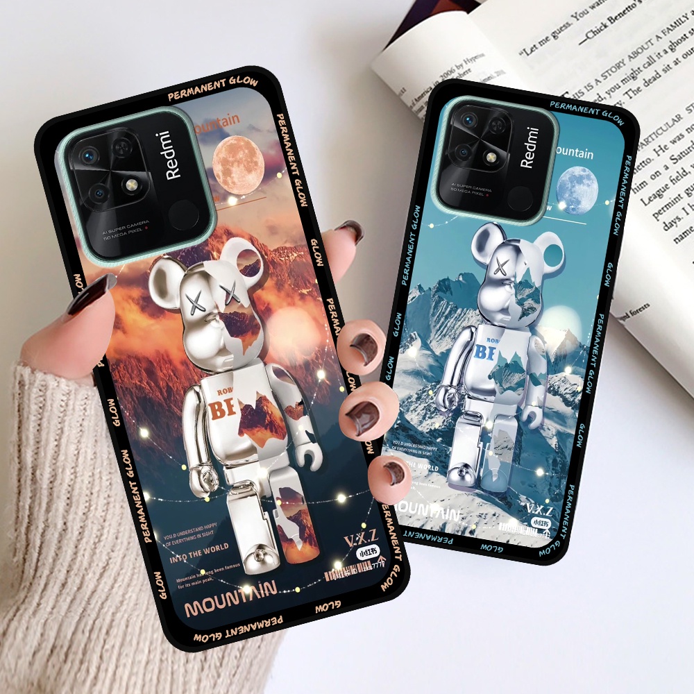 Ốp Xiaomi Poco C40 in hình họa tiết Mountain, Be@rbrick dễ thương (T13 - T18)