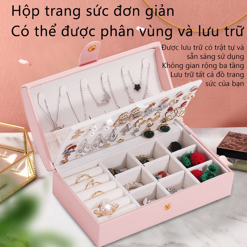 Hộp đựng đồ trang sức hộp sắp xếp đồ trang sức dung lượng lớn nhiều tầng - YA34