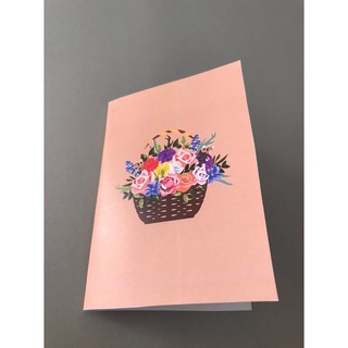 Thiệp 3d giỏ hoa và bướm 2tpopup