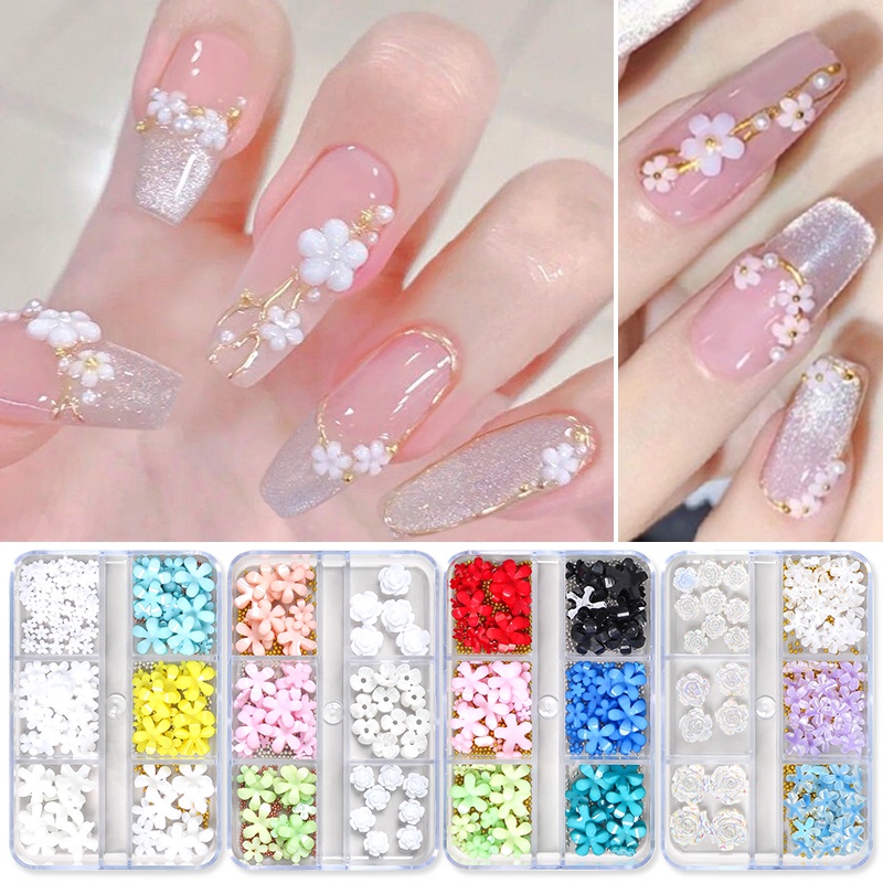 6 Lưới 3D Trang chủ MTSSII Acrylic Sơn Thạch Hoa Làm Móng Tay Trang Trí Sáng Tạo Nail Art