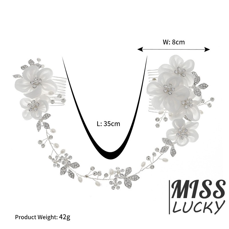 Lược Cài Tóc Hoa Đính Ngọc Trai Sang Trọng Cho Cô Dâu