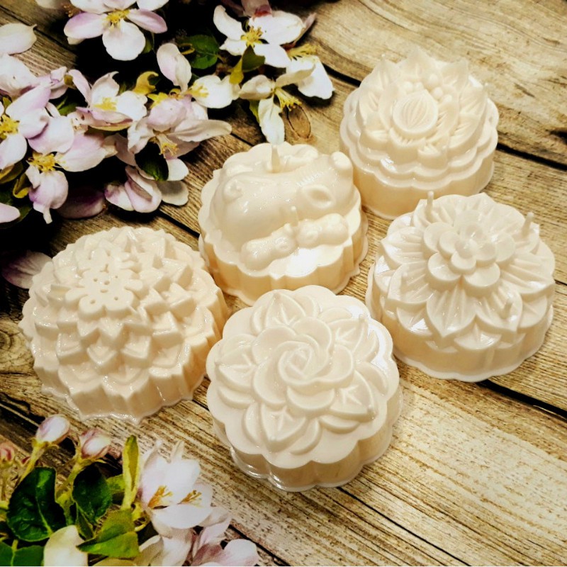 Combo 05 khuôn tạo hình bánh trung thu, rau câu 3D - BX0825